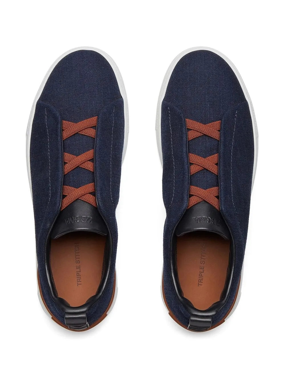 Zegna Triple Stitch Denim Sneakers