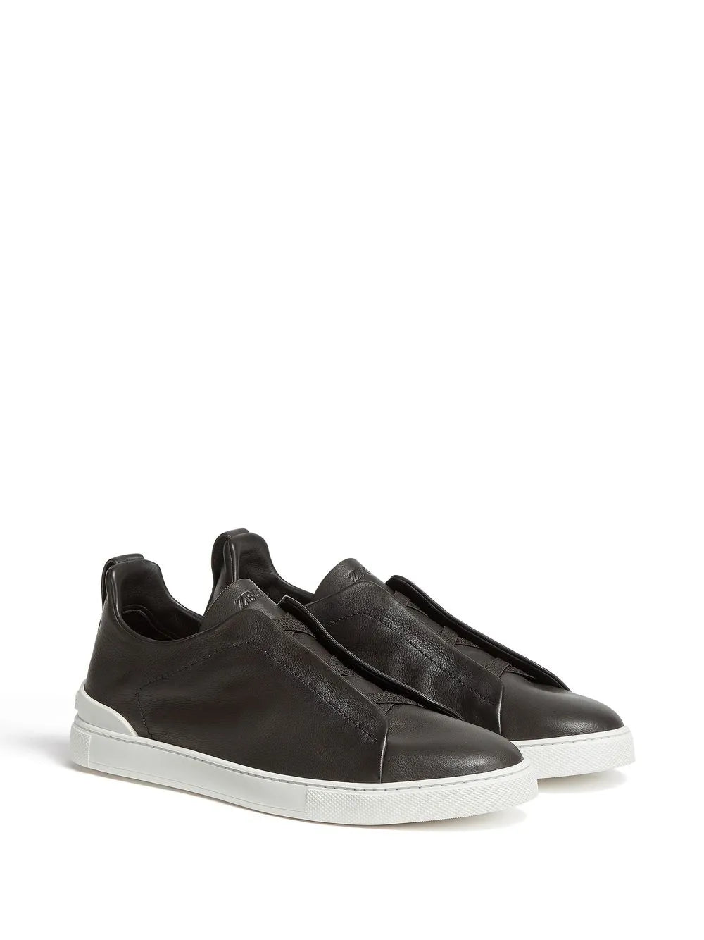 Zegna Secondskin Triple Stitch Leather Sneakers