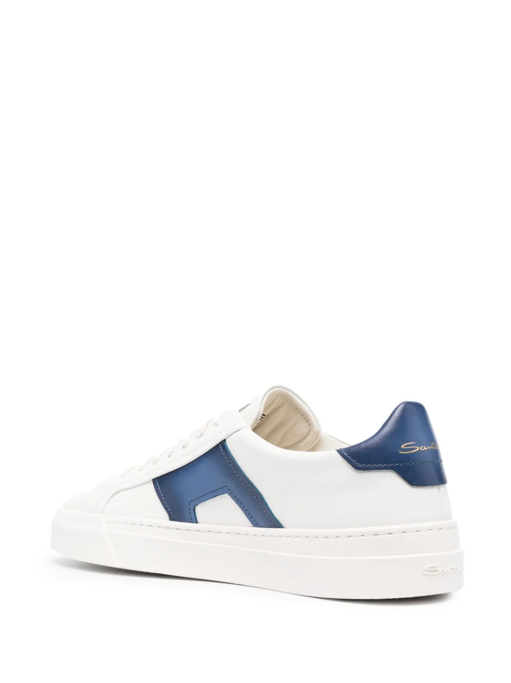 Santoni Double Buckle Low-Top Leather Sneakers
