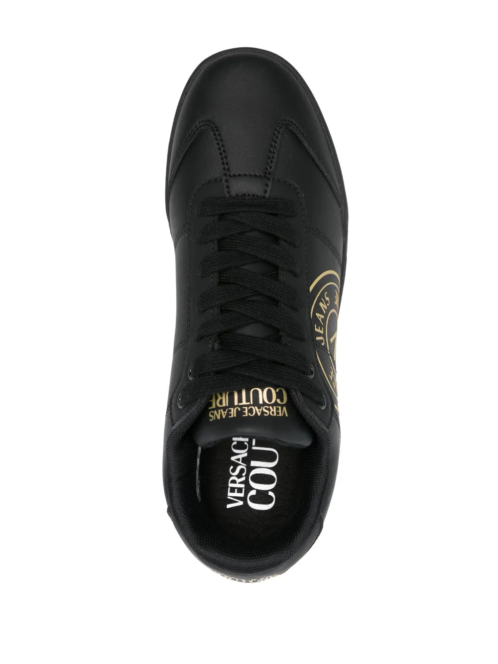 Versace Jeans Couture Logo-Print Leather Sneakers
