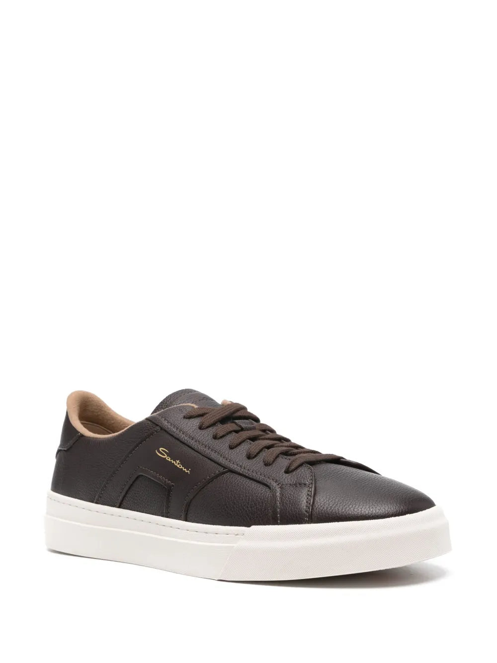 Santoni Lace-Up Leather Sneakers