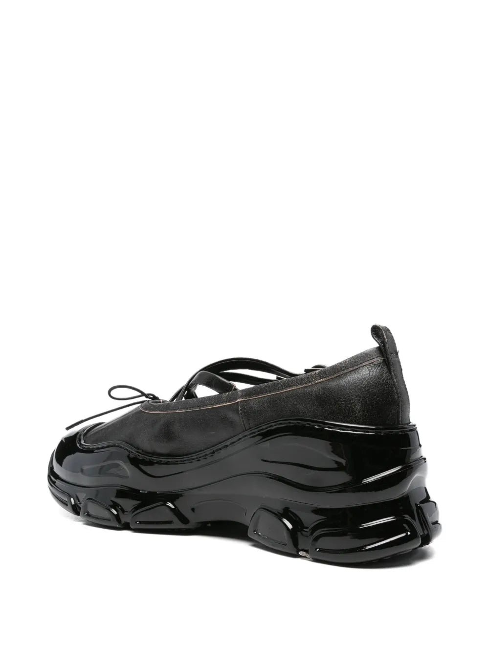 Simone Rocha Cross-Strap Patent-Toe Sneakers