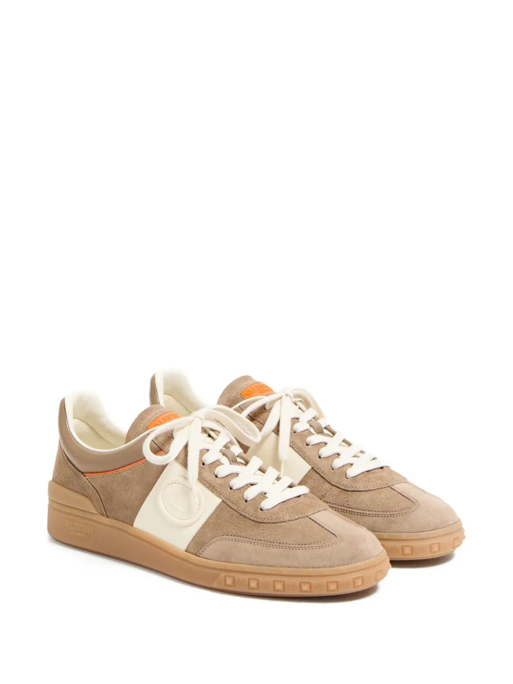 Valentino Garavani Upvillage Low Top Trainer In Split Leather And Calfskin Nappa Leather