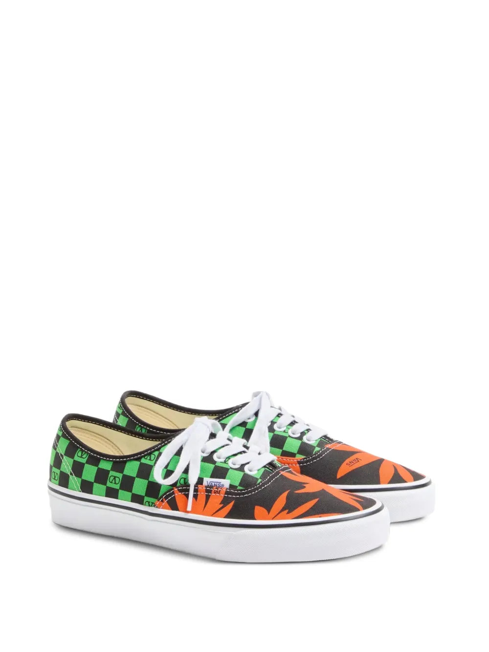 Valentino Garavani X Vans Vlogo Checkerboard And Tropical Leaves-Print Sneakers