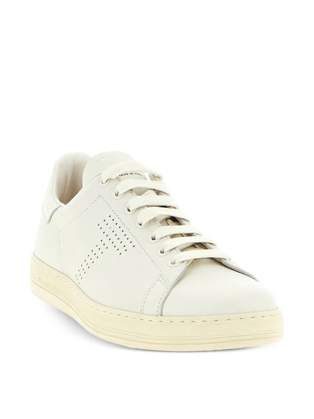 Tom Ford Perforated-Logo Leather Sneakers