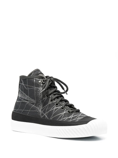 Stone Island Abstract-Print High-Top Sneakers