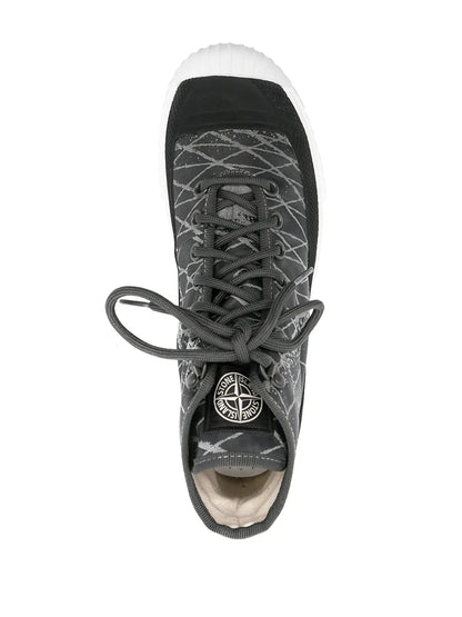Stone Island Abstract-Print High-Top Sneakers