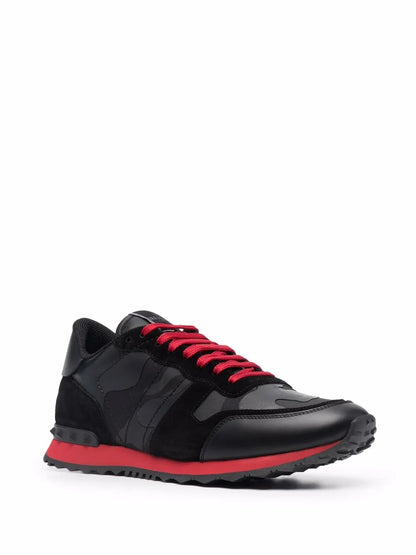 Valentino Garavani Camouflage Noir Rockrunner Sneakers