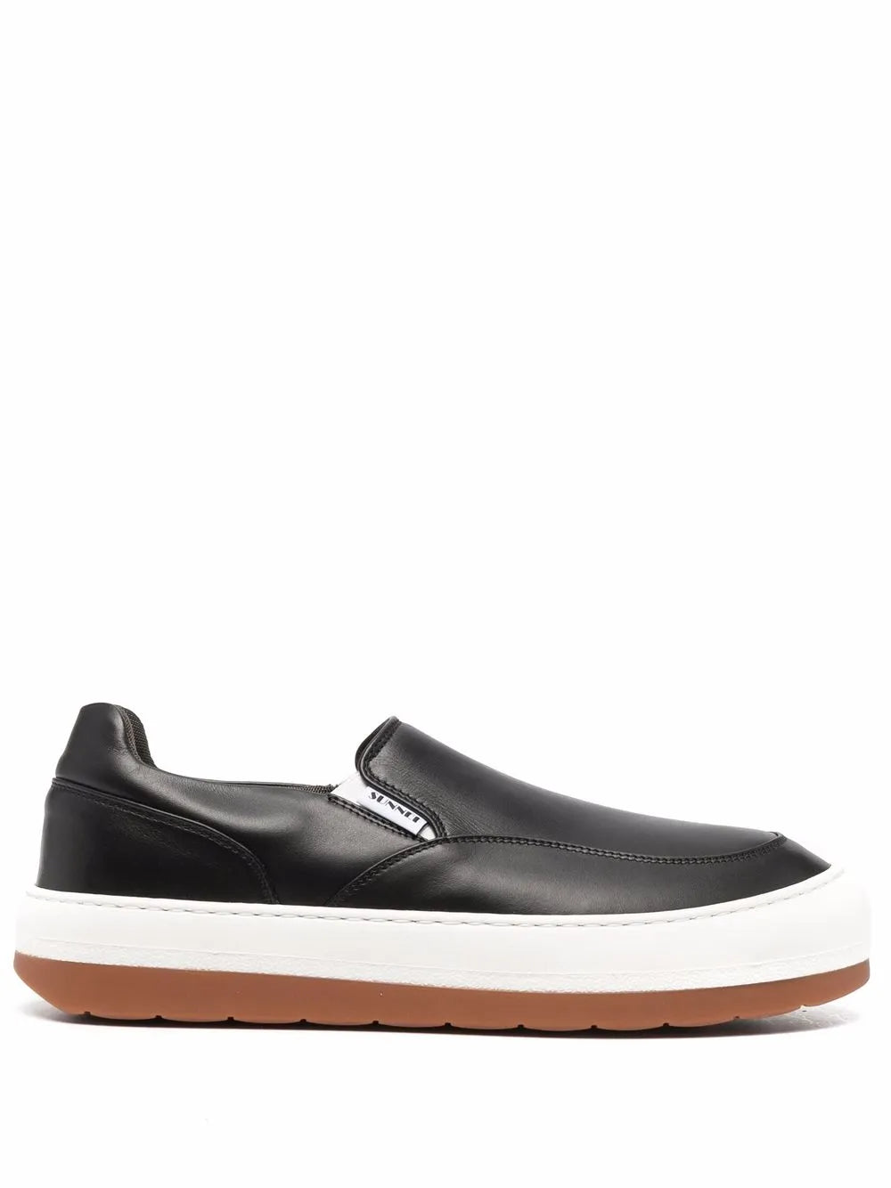 Sunnei Panelled Slip-On Leather Sneakers