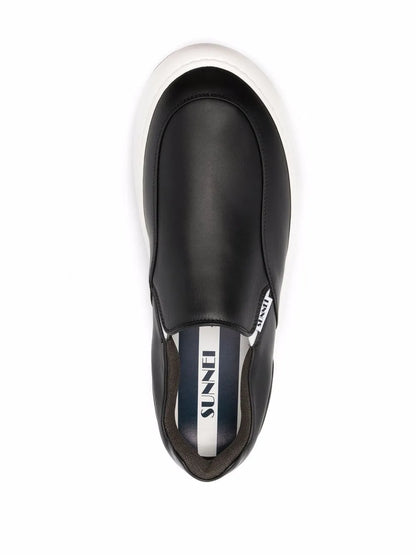 Sunnei Panelled Slip-On Leather Sneakers