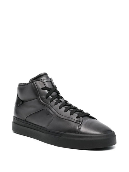 Santoni High-Top Lace-Up Sneakers