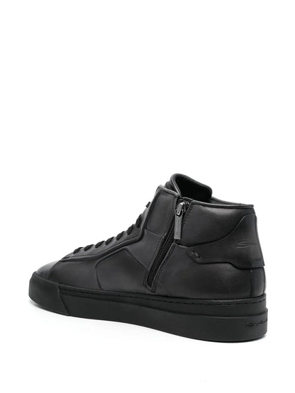 Santoni High-Top Lace-Up Sneakers