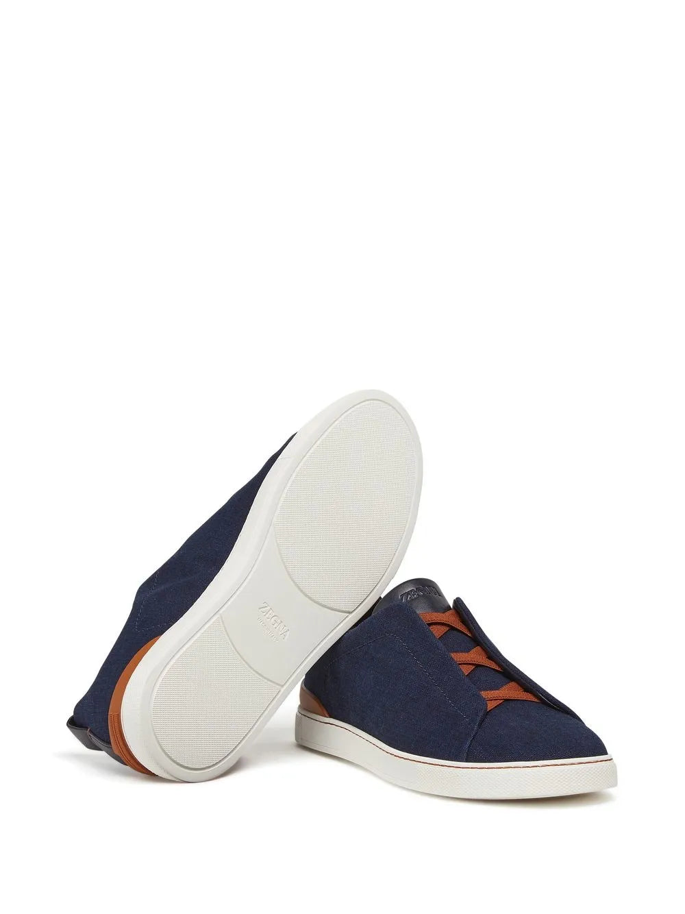 Zegna Triple Stitch Denim Sneakers