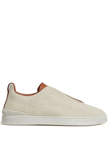 Zegna Triple Stitch Canvas Sneakers