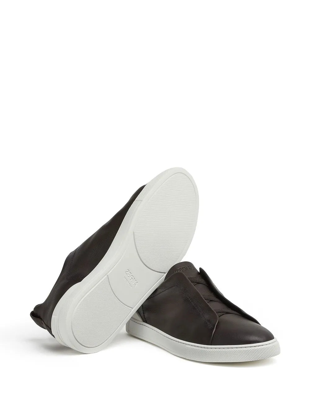 Zegna Secondskin Triple Stitch Leather Sneakers