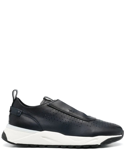 Santoni Low-Top Leather Sneakers