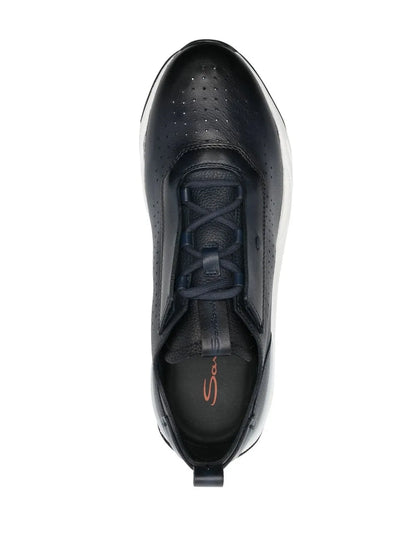 Santoni Low-Top Leather Sneakers