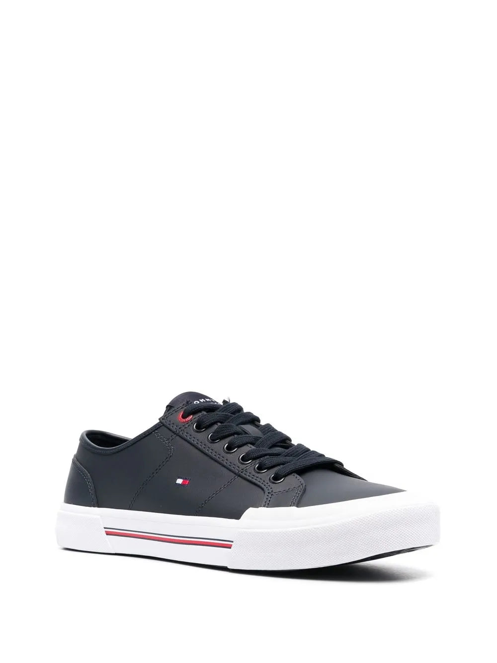 Tommy Hilfiger Logo-Embroidered Low-Top Leather Sneakers
