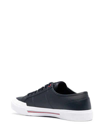 Tommy Hilfiger Logo-Embroidered Low-Top Leather Sneakers