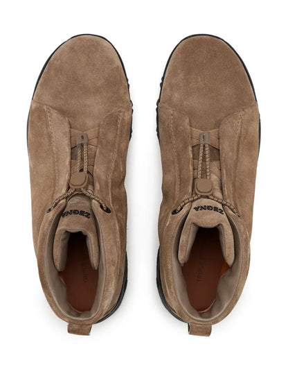Zegna Triple Stitch Vetta Suede Sneakers