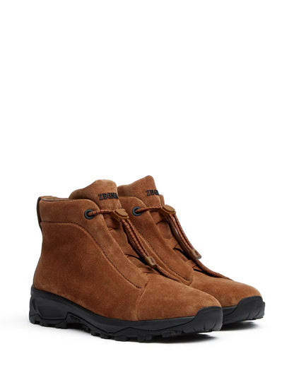 Zegna Triple Stitch Vetta Suede Sneakers