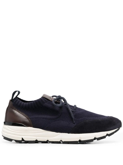 Scarosso Knitted-Upper Suede Sneakers