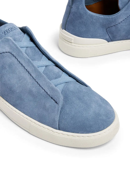Zegna Round-Toe Suede Sneakers