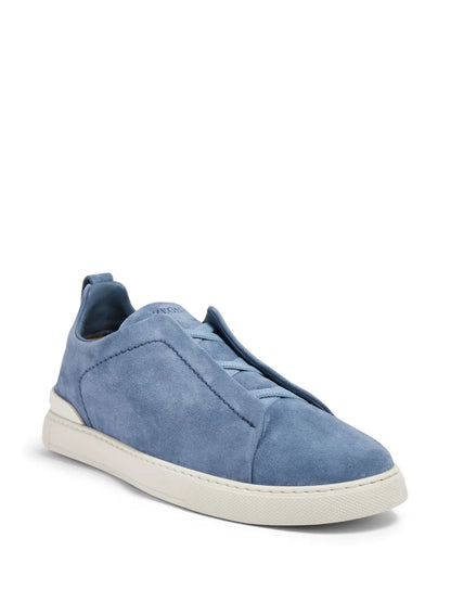 Zegna Round-Toe Suede Sneakers