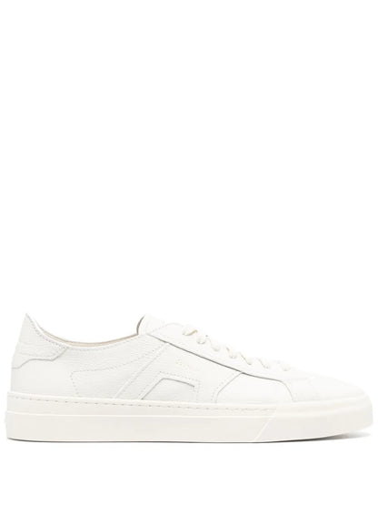 Santoni Logo-Print Leather Sneakers