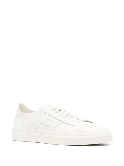 Santoni Logo-Print Leather Sneakers