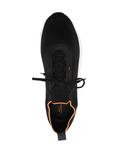 Santoni Knitted Panelled Sneakers