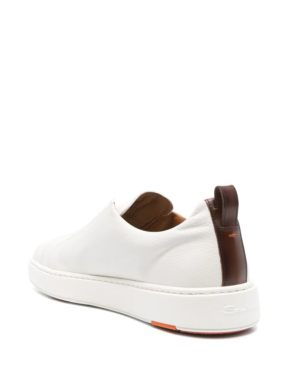 Santoni Logo-Print Leather Sneakers