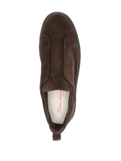 Santoni Suede Slip-On Sneakers