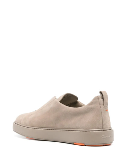 Santoni Suede Slip-On Sneakers