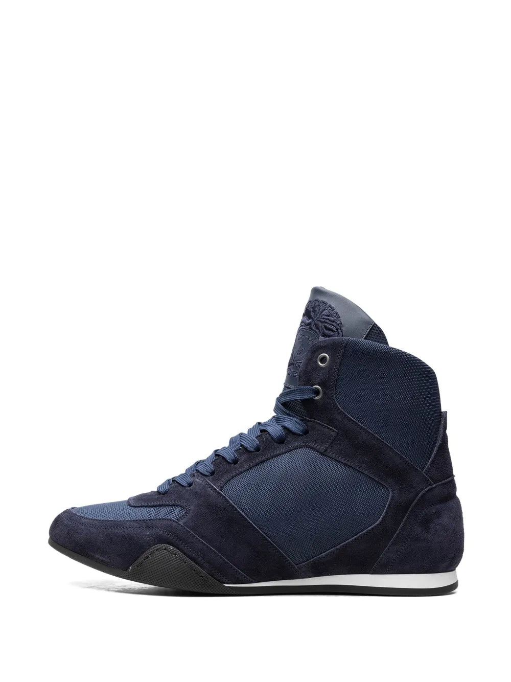 Versace High Top Greek Key Navy Sneakers