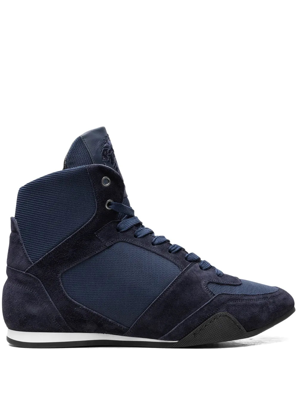 Versace High Top Greek Key Navy Sneakers