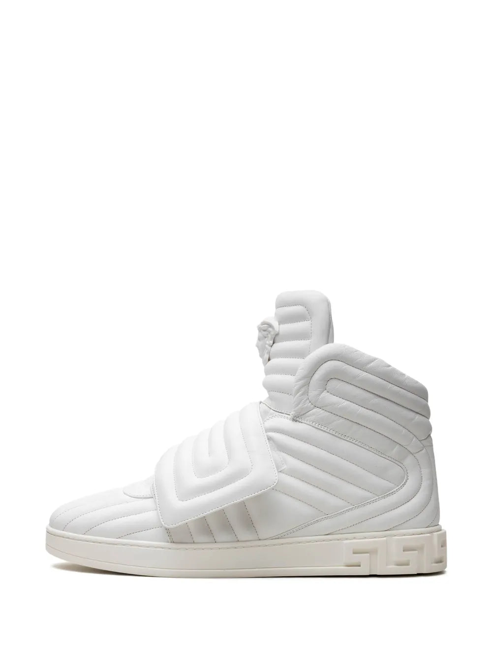 Versace Quilted High-Top White Sneakers