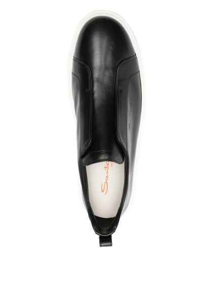 Santoni Slip-On Leather Sneakers