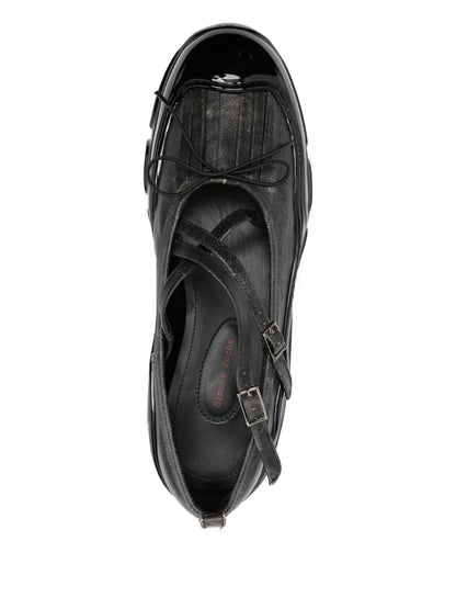 Simone Rocha Cross-Strap Patent-Toe Sneakers