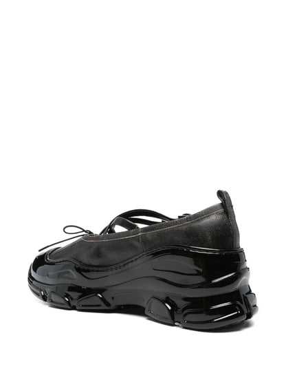 Simone Rocha Cross-Strap Patent-Toe Sneakers