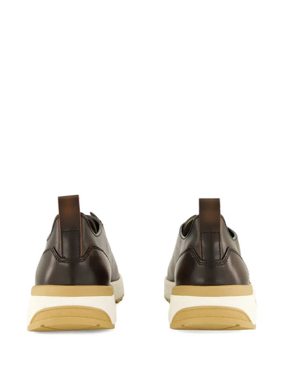 Santoni Leather Slip-On Trainers
