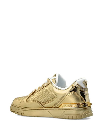 Versace Greca-Detail Leather Sneakers