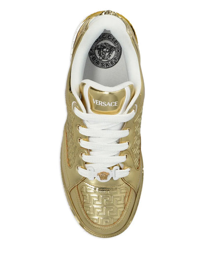 Versace Greca-Detail Leather Sneakers