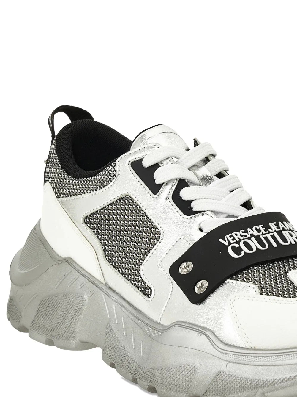 Versace Jeans Couture Metallic-Panel Mesh Trainers
