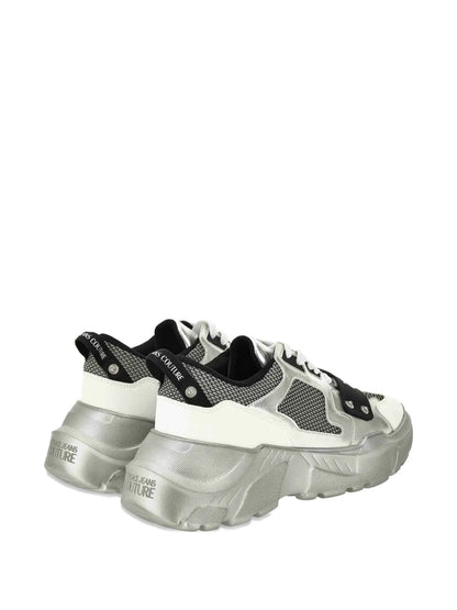 Versace Jeans Couture Metallic-Panel Mesh Trainers