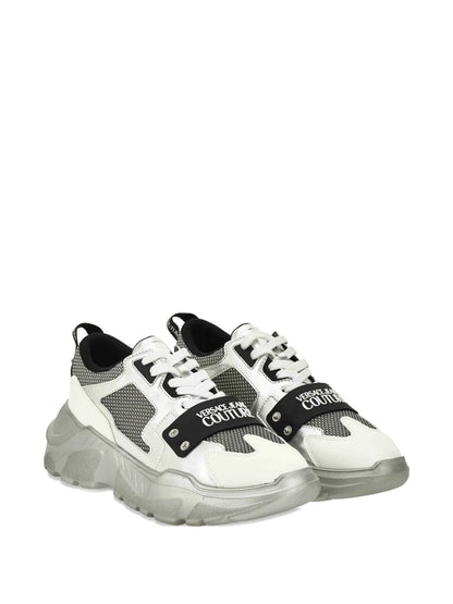 Versace Jeans Couture Metallic-Panel Mesh Trainers