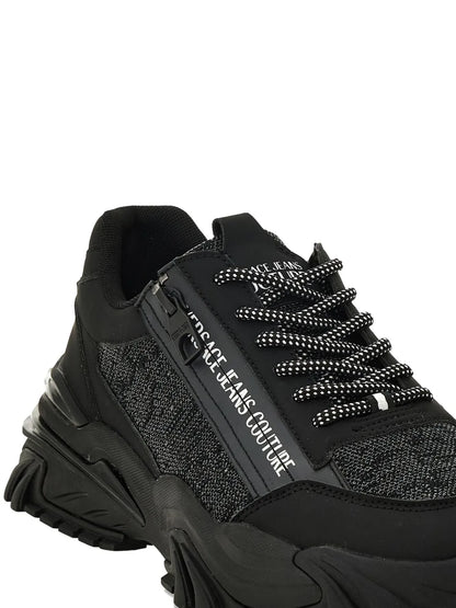 Versace Jeans Couture Zip-Detail Textured Sneakers