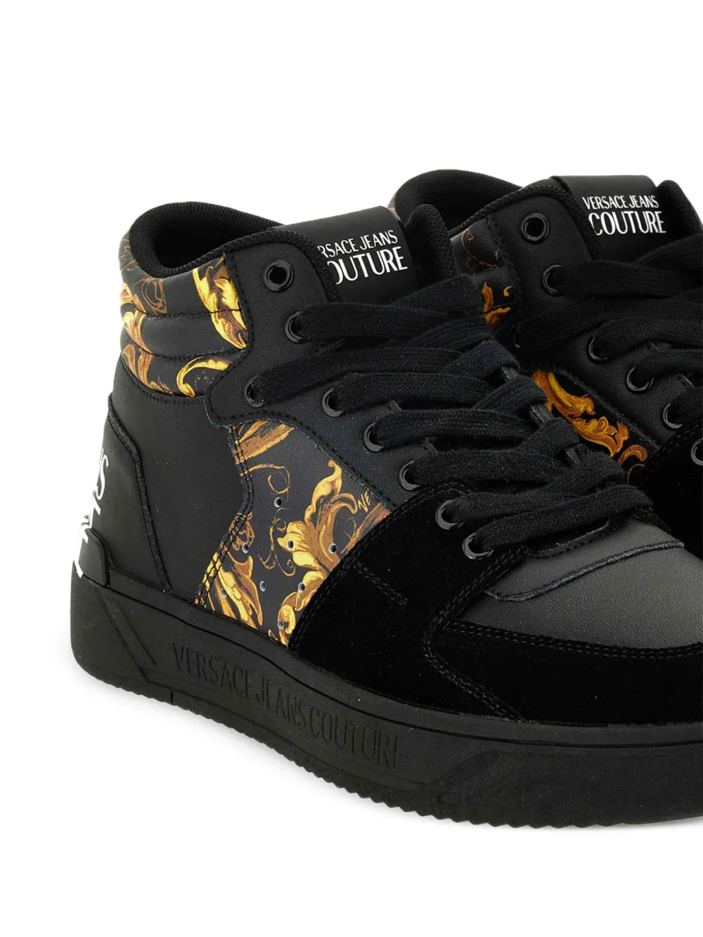 Versace Jeans Couture Barocco-Print High-Top Sneakers