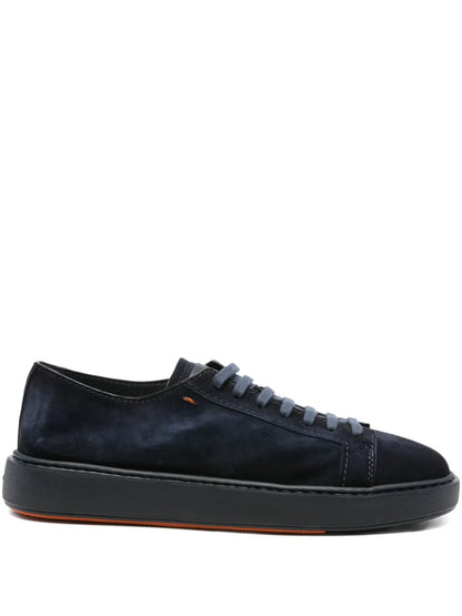 Santoni Suede Lace-Up Sneakers