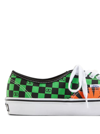 Valentino Garavani X Vans Vlogo Checkerboard And Tropical Leaves-Print Sneakers